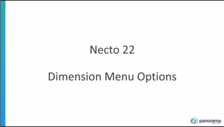 Dimension Menu Options